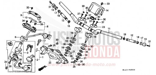 TUBO MANUBRIO/PONTE SUPERIORE CB450SG di 1986